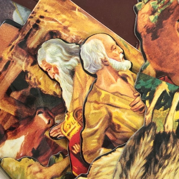 CHRISTMAS MANAGER SET retro cut out cardboard NEW - Picture 10 of 16